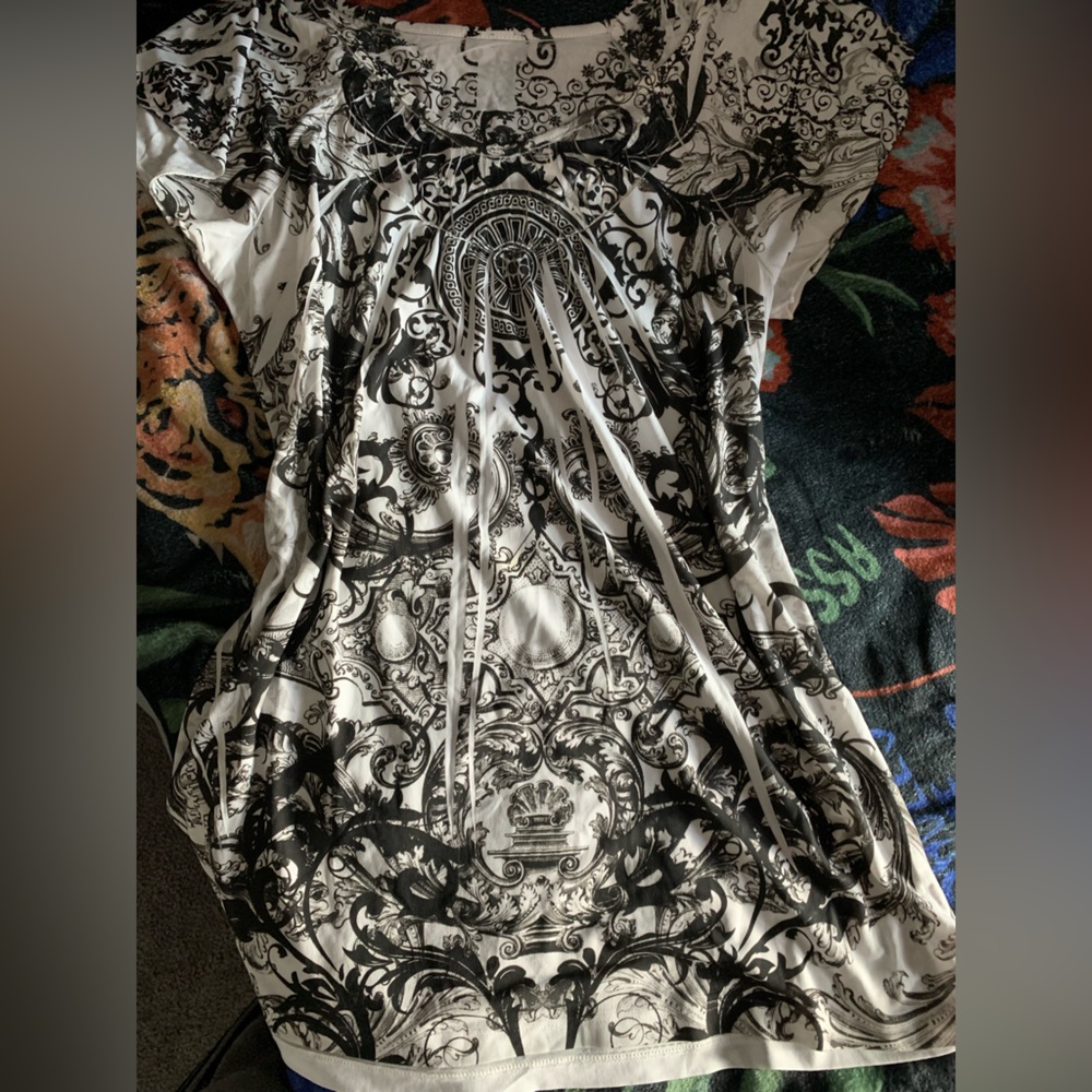 Y2K black and white patterned dress (no tags)